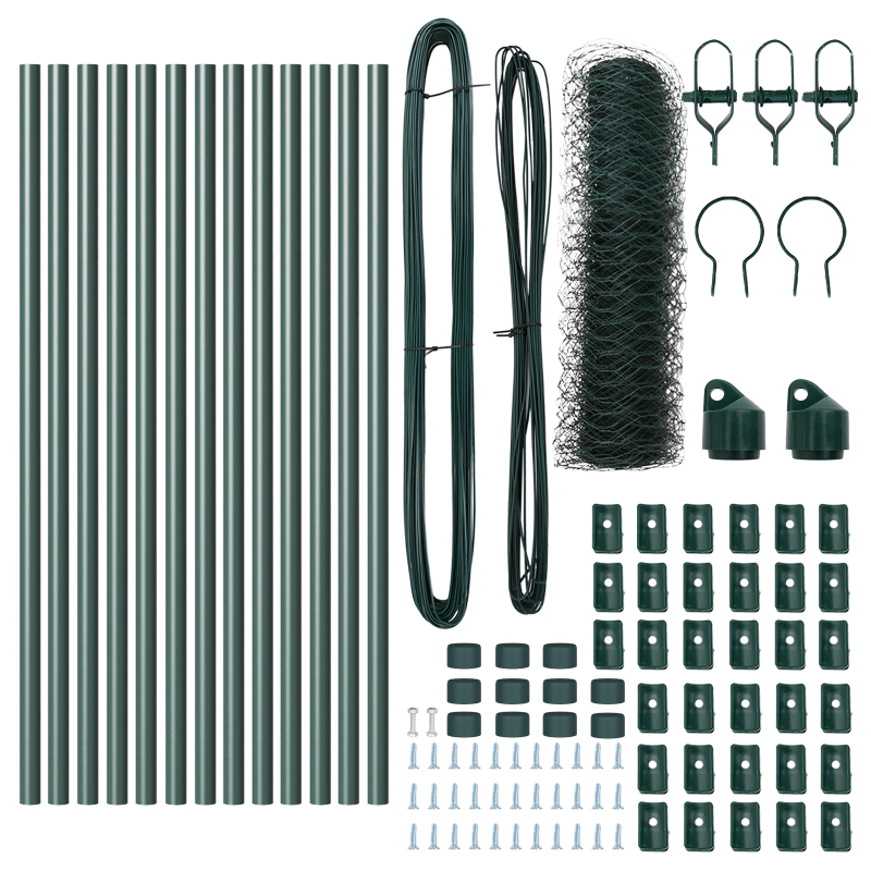 vidaXL Žoga āķis Zaļa 25 x 0,8 m ,36 mm acs, Tērauds un PVC