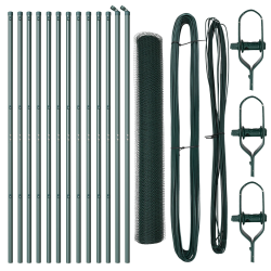 vidaXL Žoga āķis Zaļa 25 x 1 m ,25 mm sieta, Tērauds