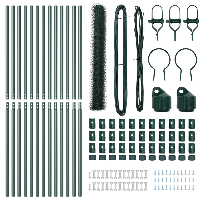 vidaXL Žoga āķis Zaļa 25 x 1,2 m ,36 mm siets, Tērauds