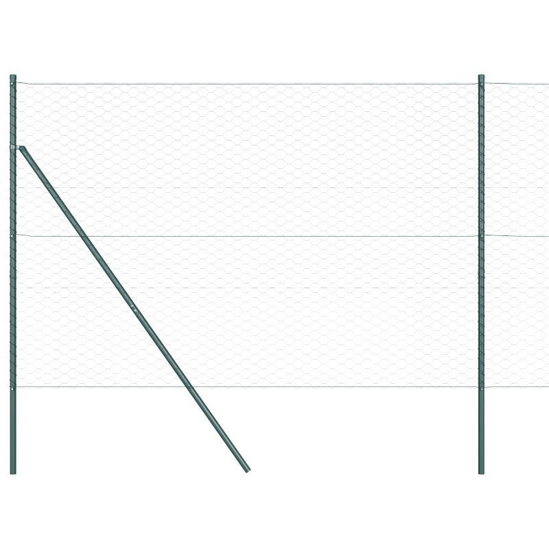 vidaXL Žoga āķis Zaļa 25 x 1,6 m ,50 mm sieta, Tērauds un PVC