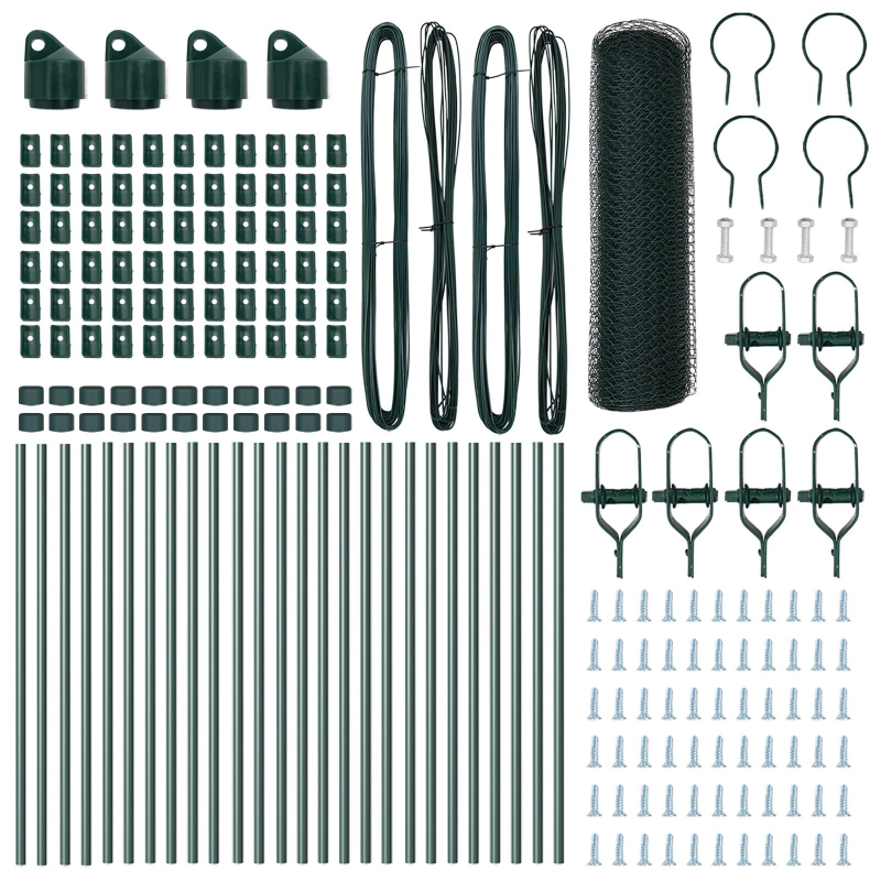 vidaXL Žoga āķis Zaļa 50 x 0,4 m ,25 mm siets, Tērauds un PVC