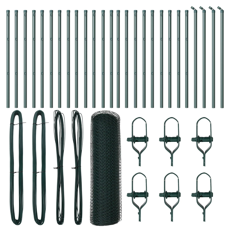 vidaXL Žoga āķis Zaļa 50 x 0,5 m ,13 mm acs, Tērauds un PVC