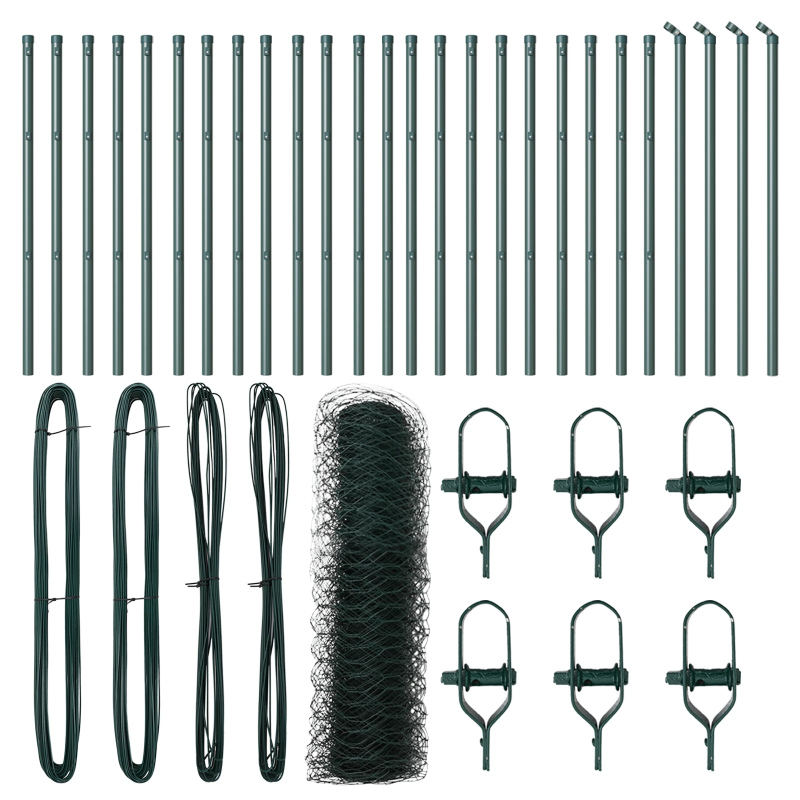 vidaXL Žoga āķis Zaļa 50 x 0,5 m ,50 mm siets, Tērauds un PVC