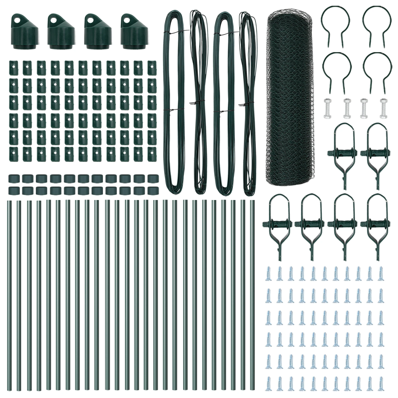 vidaXL Žoga āķis Zaļa 50 x 0,6 m ,13 mm acs, Tērauds un PVC