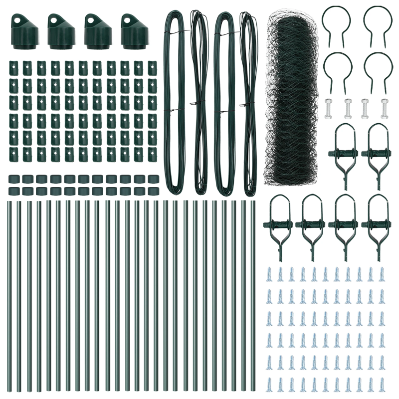 vidaXL Žoga āķis Zaļa 50 x 0,6 m ,36 mm siets, Tērauds un PVC