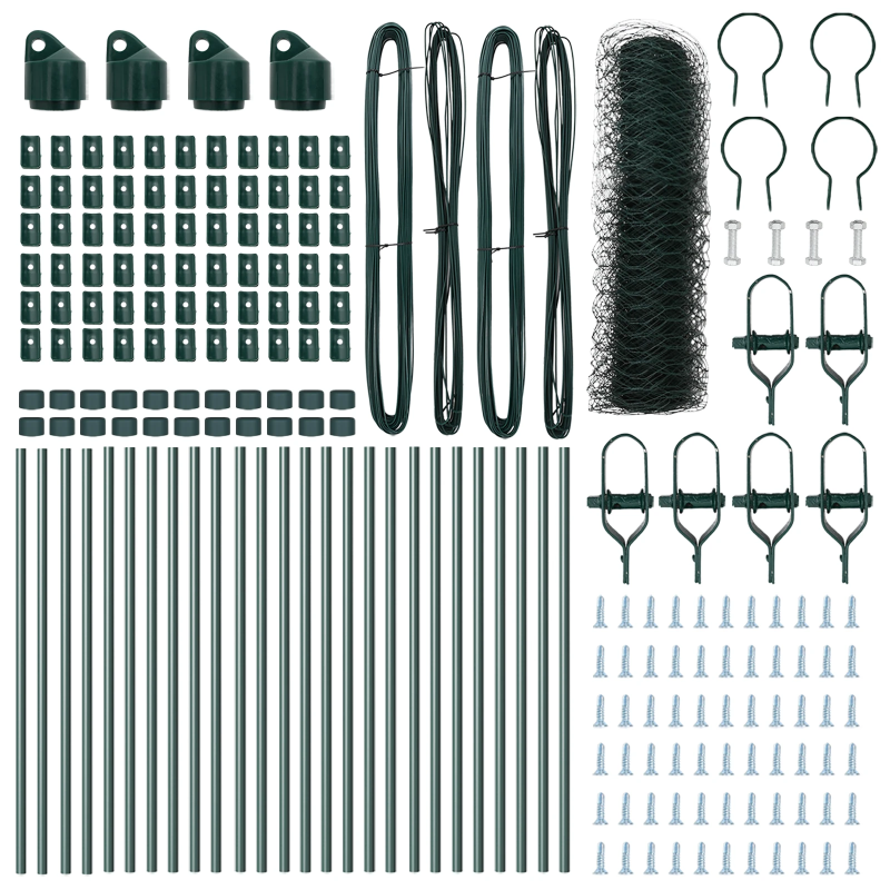 vidaXL Žoga āķis Zaļa 50 x 0,6 m ,50 mm siets, Tērauds un PVC