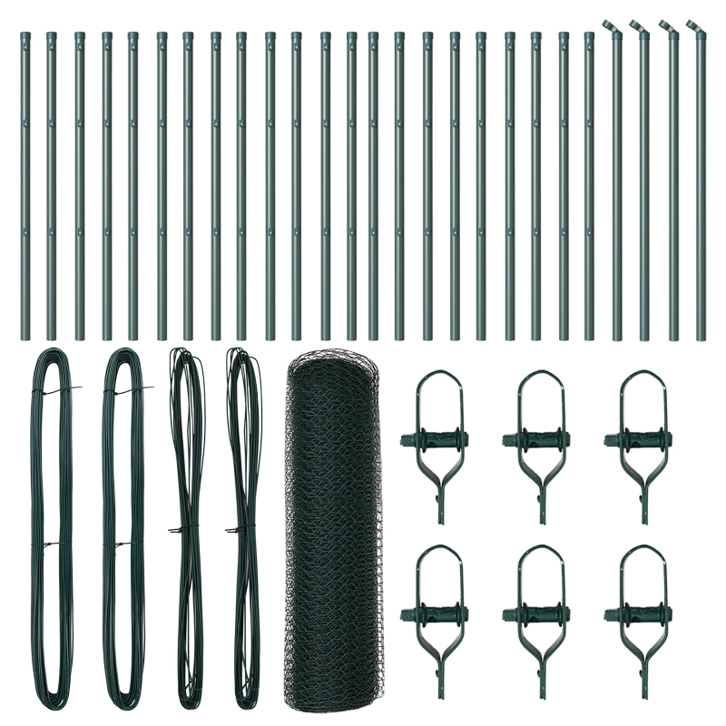 vidaXL Žoga āķis Zaļa 50 x 0,8 m ,13 mm režģis, Tērauds un PVC