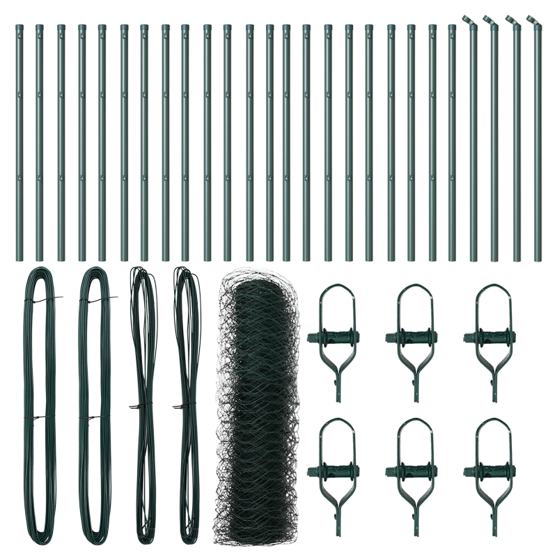 vidaXL Žoga āķis Zaļa 50 x 0,8 m ,50 mm siets, Tērauds un PVC