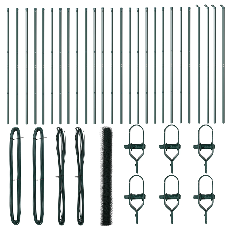 vidaXL Žoga āķis Zaļa 50 x 1,5 m ,36 mm acs izmērs, Tērauds un PVC