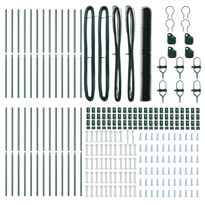 vidaXL Žoga āķis Zaļa 50 x 1,5 m ,36 mm acs izmērs, Tērauds un PVC