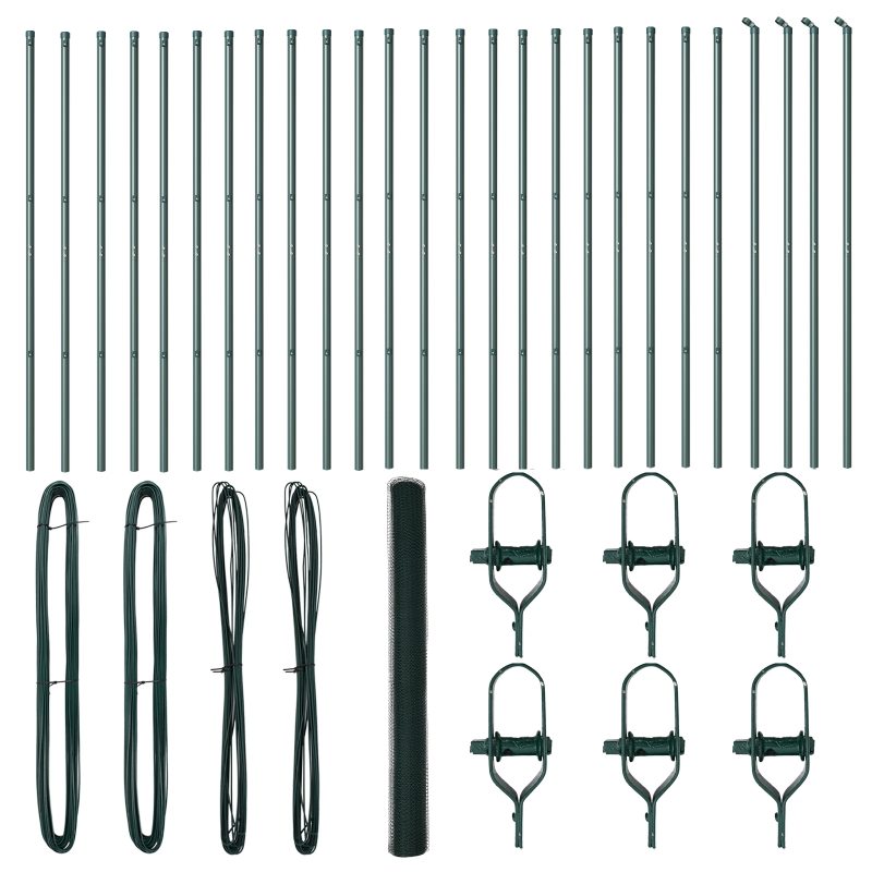 vidaXL Žoga āķis Zaļa 50 x 1,6 m ,25 mm siets, Tērauds un PVC