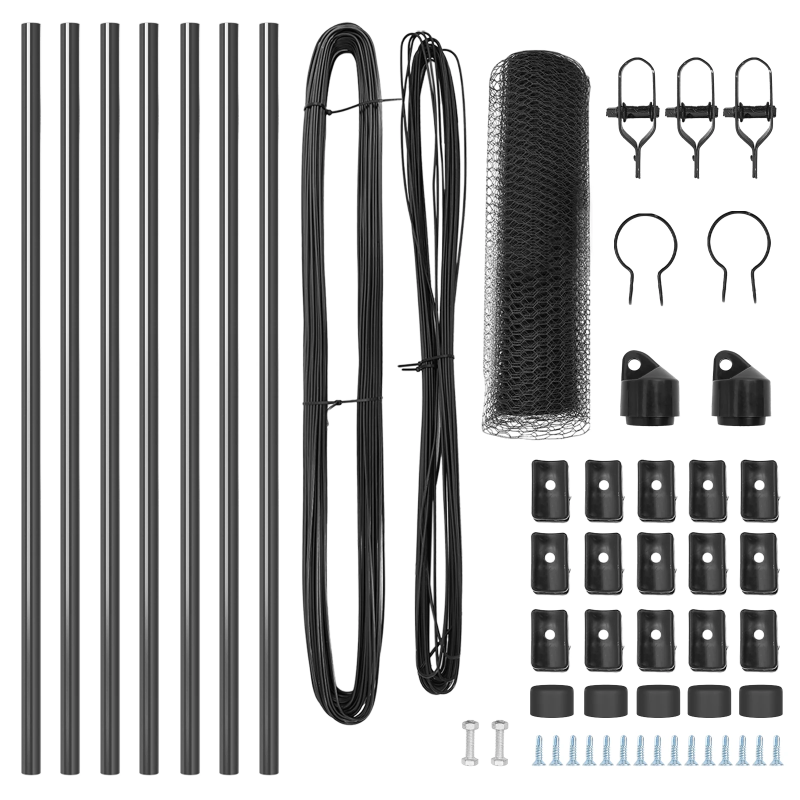 vidaXL Žoga āķis Pelēka 10 x 0,4 m ,13 mm siets, Tērauds un PVC