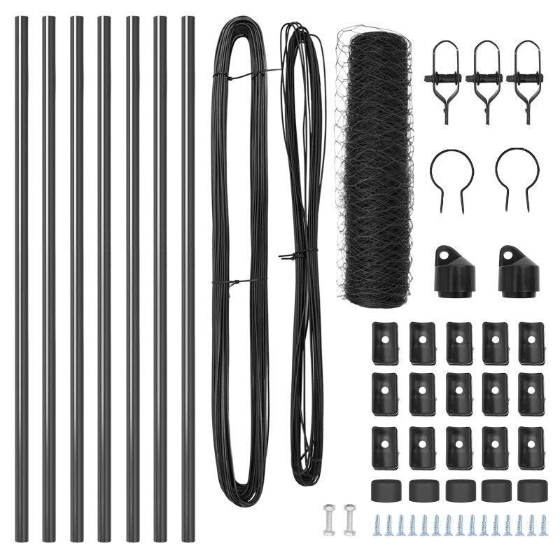 vidaXL Žoga āķis Pelēka 10 x 0,5 m ,36 mm siets, Tērauds un PVC