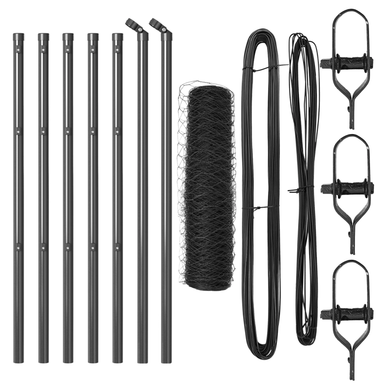 vidaXL Žoga āķis Pelēka 10 x 0,5 m ,36 mm siets, Tērauds un PVC