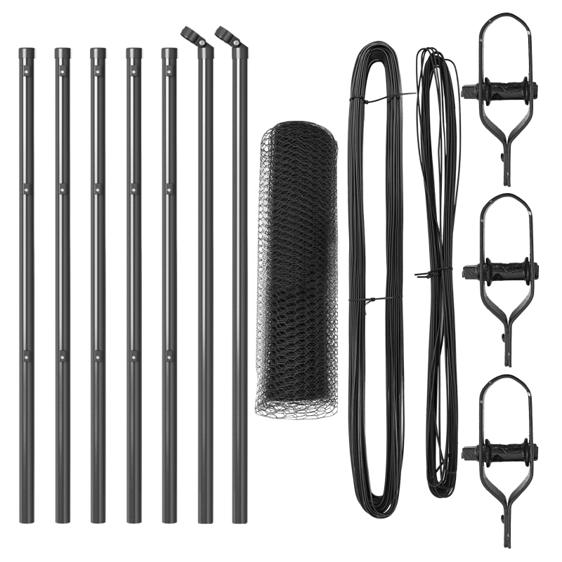 vidaXL Žoga āķis Pelēka 10 x 0,6 m ,25 mm acs, Tērauds un PVC