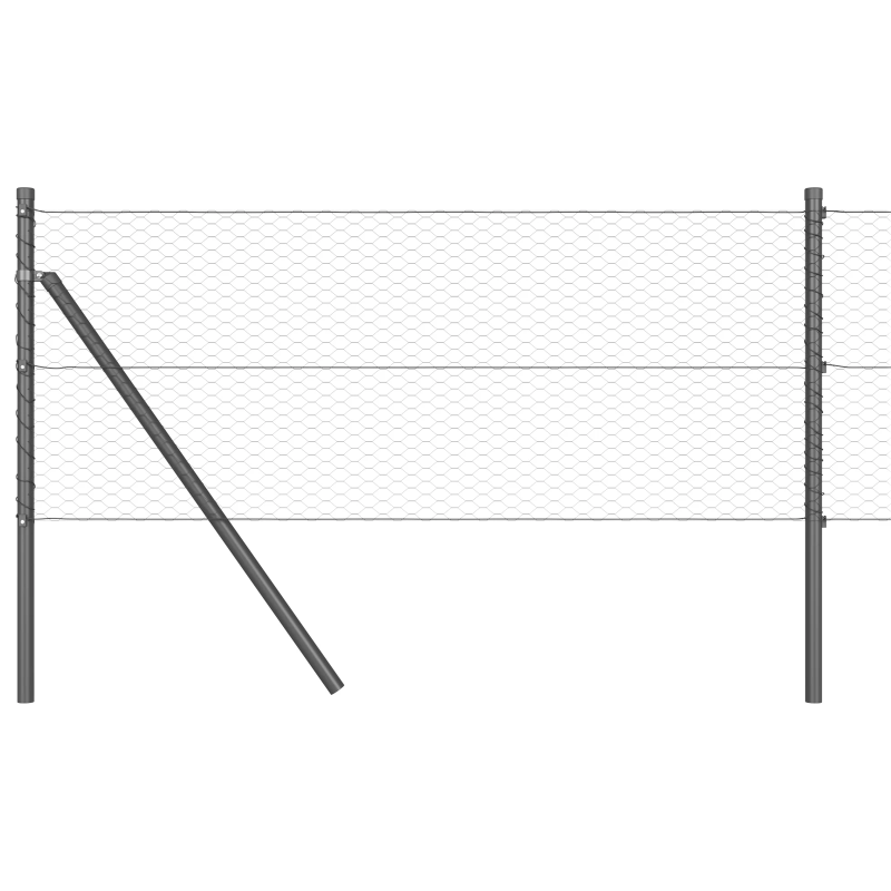 vidaXL Žoga āķis Pelēka 10 x 0,6 m ,25 mm acs, Tērauds un PVC