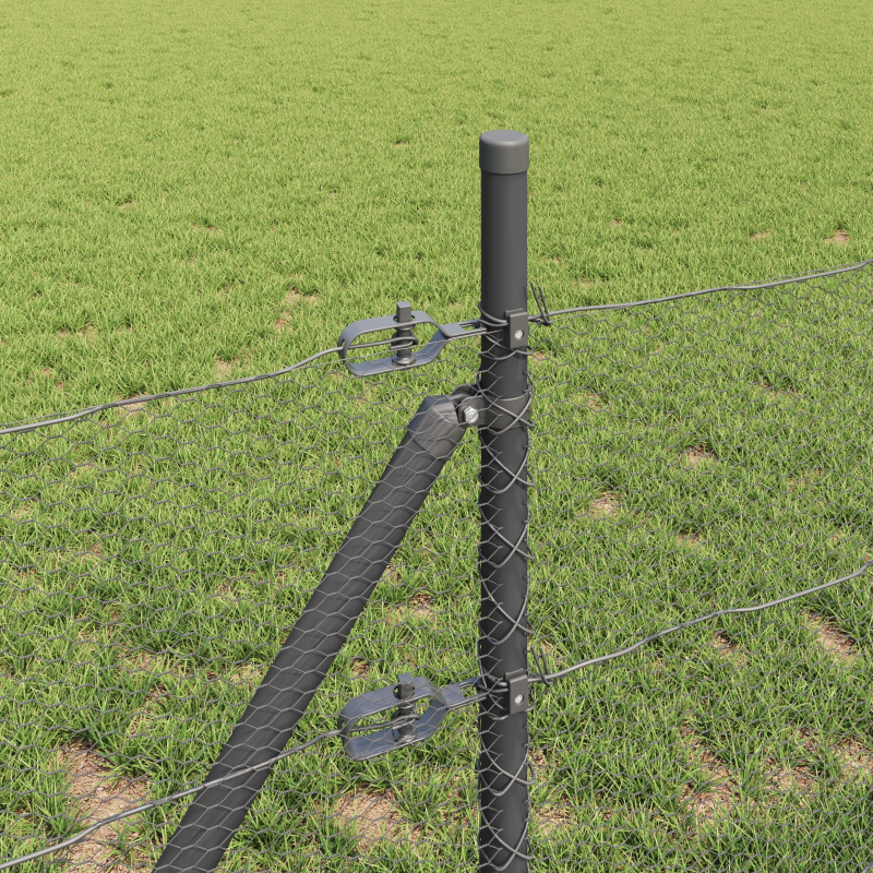 vidaXL Žoga āķis Pelēka 10 x 0,8 m ,13 mm siets, Tērauds un PVC