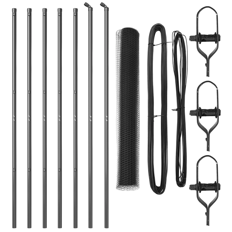 vidaXL Žoga āķis Pelēka 10 x 1 m ,25 mm sieta, Tērauds un PVC