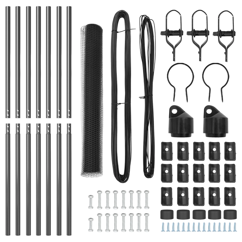 vidaXL Žoga āķis Pelēka 10 x 1,2 m ,13 mm sieta, Tērauds un PVC