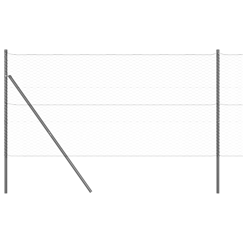 vidaXL Žoga āķis Pelēka 10 x 1,2 m ,36 mm acu, Tērauds un PVC