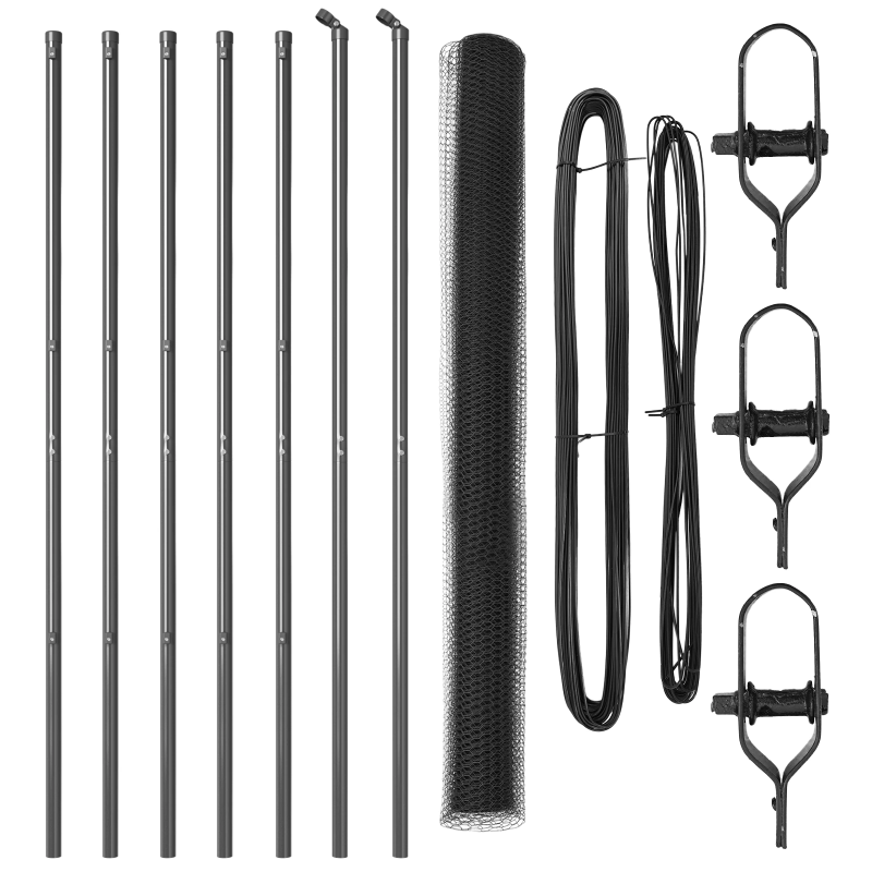 vidaXL Žoga āķis Pelēka 10 x 1,5 m ,25 mm siets, Tērauds un PVC