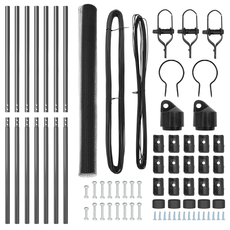 vidaXL Žoga āķis Pelēka 10 x 1,5 m ,25 mm siets, Tērauds un PVC