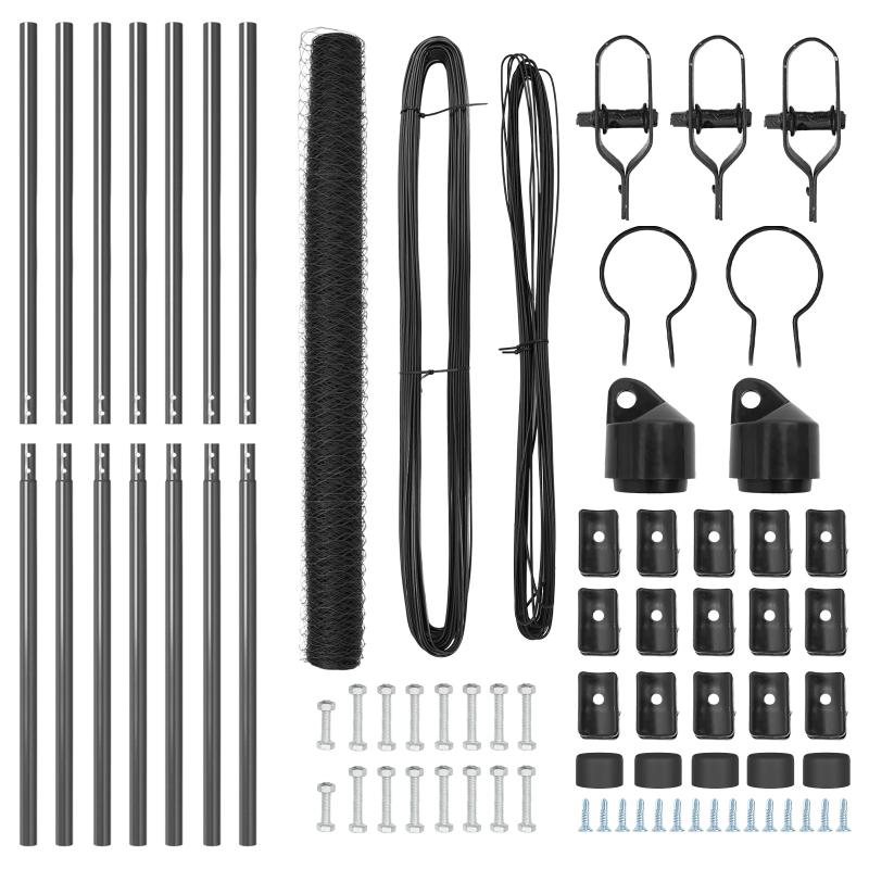 vidaXL Žoga āķis Pelēka 10 x 1,5 m ,36 mm siets, Tērauds un PVC