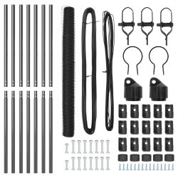 vidaXL Žoga āķis Pelēka 10 x 1,5 m ,50 mm acu izmērs, Tērauds un PVC