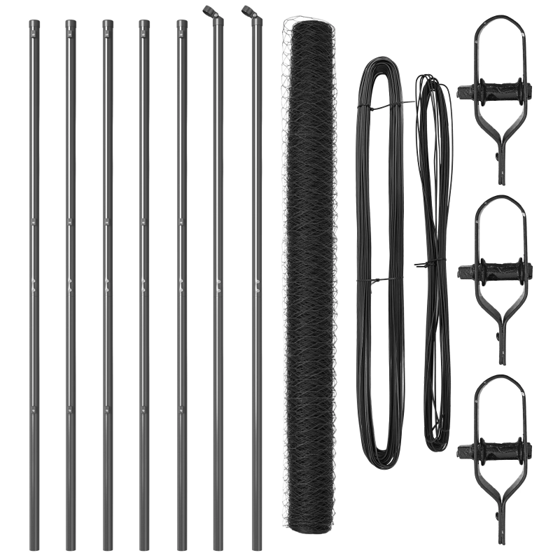 vidaXL Žoga āķis Pelēka 10 x 1,6 m ,36 mm siets, Tērauds un PVC