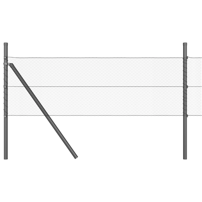 vidaXL Žoga āķis Pelēka 25 x 0,4 m ,13 mm acs, Tērauds un PVC