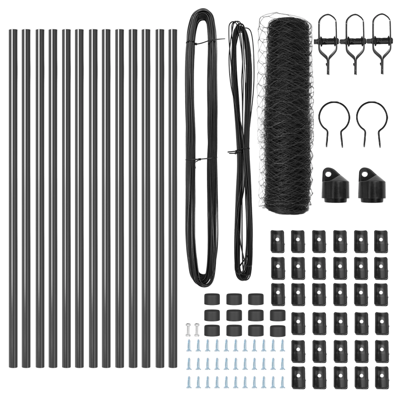 vidaXL Žoga āķis Pelēka 25 x 0,4 m ,36 mm siets, Tērauds un PVC
