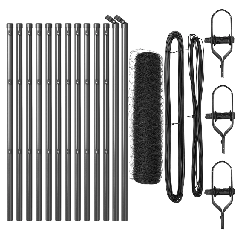 vidaXL Žoga āķis Pelēka 25 x 0,5 m ,50 mm acs, Tērauds