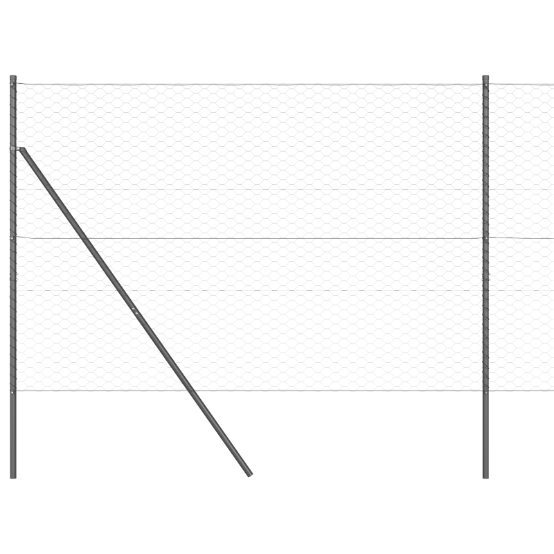 vidaXL Žoga āķis Pelēka 25 x 1,6 m ,50 mm sieta, Tērauds un PVC