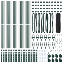 vidaXL Žoga āķis Pelēka 100 x 0,4 m ,36 mm siets, Tērauds un PVC