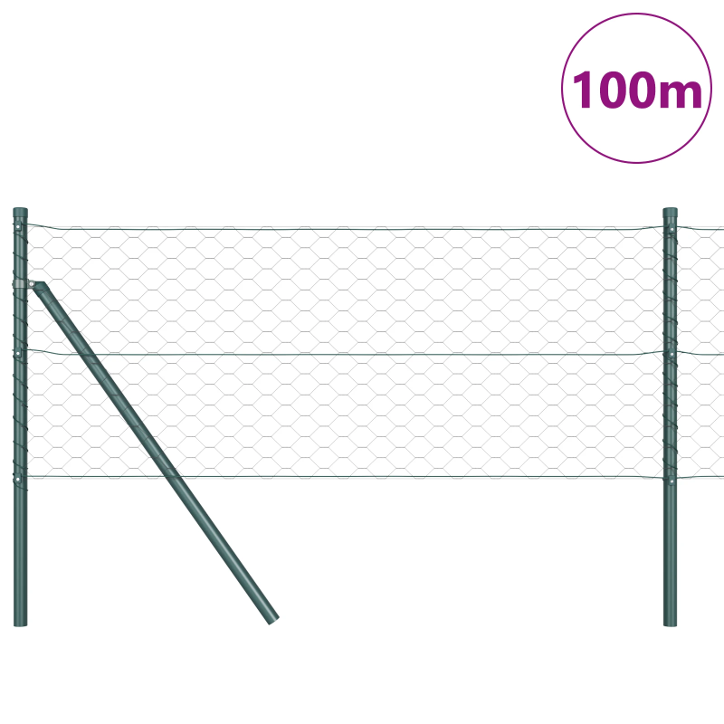vidaXL Žoga āķis Pelēka 100 x 0,6 m ,50 mm acs, Tērauds un PVC