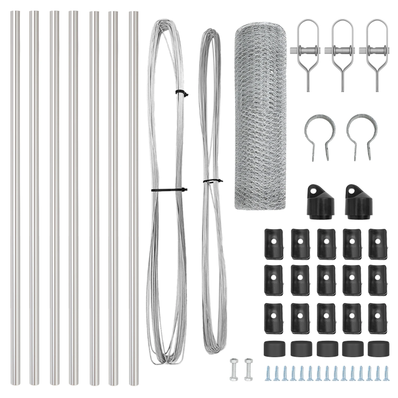 vidaXL Žoga āķis Sudraba 10 x 0,5 m ,25 mm siets, Tērauds