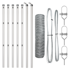 vidaXL Žoga āķis Sudraba 10 x 0,6 m ,36 mm siets, Tērauds