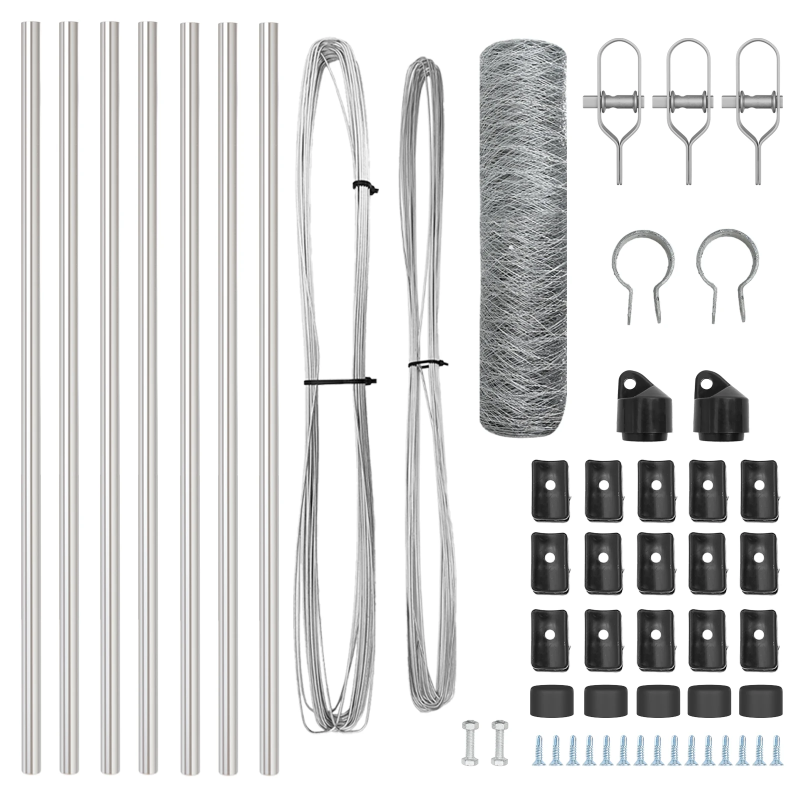 vidaXL Žoga āķis Sudraba 10 x 0,6 m ,50 mm siets, Tērauds