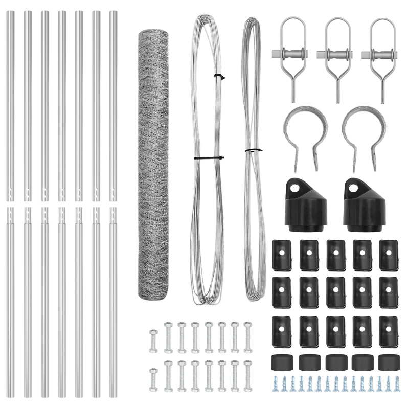 vidaXL Žoga āķis Sudraba 10 x 1,4 m ,50 mm siets, Tērauds