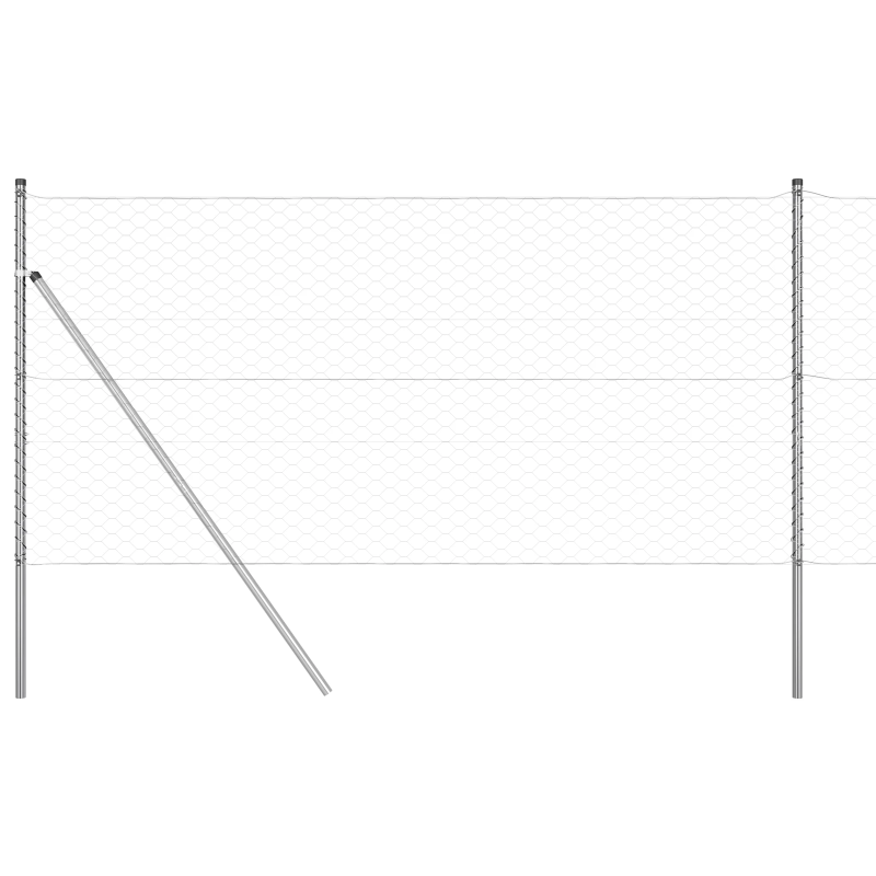 vidaXL Žoga āķis Sudraba 10 x 1,4 m ,50 mm siets, Tērauds