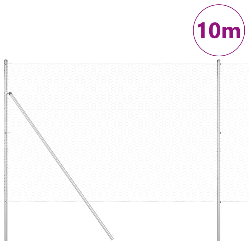 vidaXL Žoga āķis Sudraba 10 x 1,5 m ,36 mm siets, Tērauds