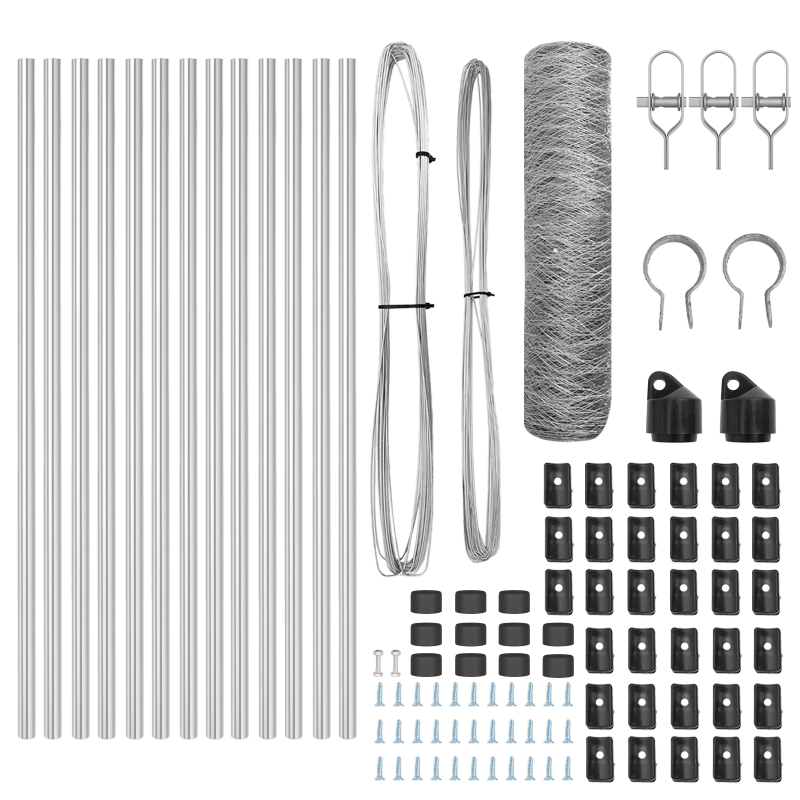 vidaXL Žoga āķis Sudraba 25 x 0,4 m ,36 mm siets, Tērauds