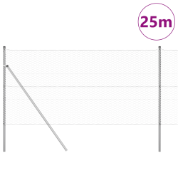 vidaXL Žoga āķis Sudraba 25 x 1,4 m ,36 mm siets, Tērauds