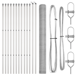 vidaXL Žoga āķis Sudraba 25 x 1,5 m ,13 mm siets, Tērauds
