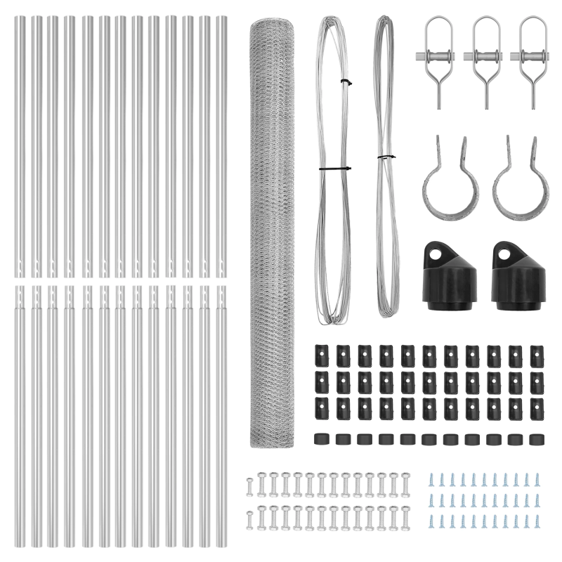 vidaXL Žoga āķis Sudraba 25 x 1,5 m ,13 mm siets, Tērauds