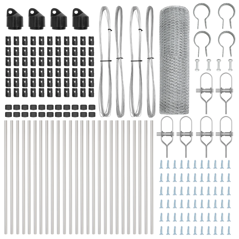 vidaXL Žoga āķis Sudraba 50 x 0,4 m ,25 mm siets, Tērauds