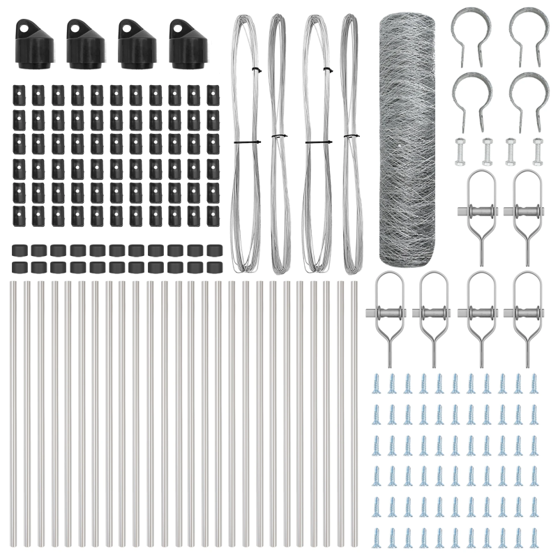 vidaXL Žogs ar stabiem. Sudraba 0.4 x 50 m PVC pārklāts tērauds