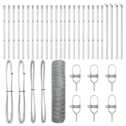 vidaXL Žoga āķis Sudraba 50 x 0,5 m ,50 mm siets, Tērauds