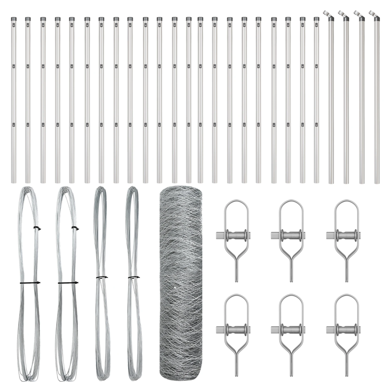 vidaXL Žoga āķis Sudraba 50 x 0,6 m ,50 mm siets, Tērauds