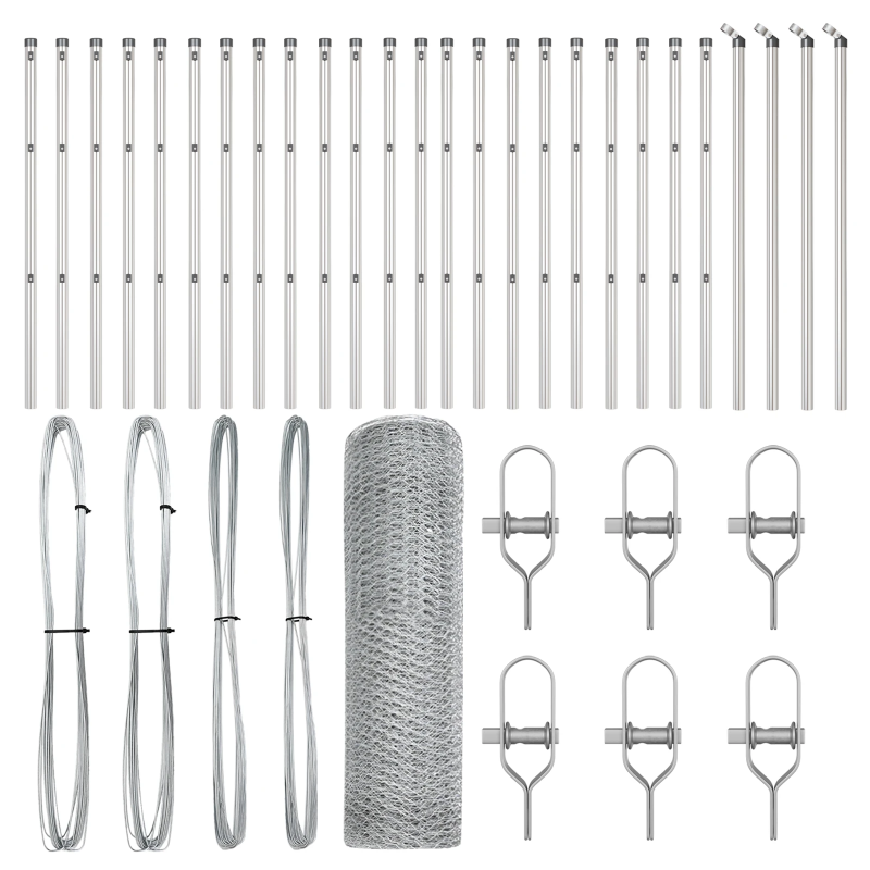 vidaXL Žoga āķis Sudraba 50 x 0,8 m ,25 mm siets, Tērauds